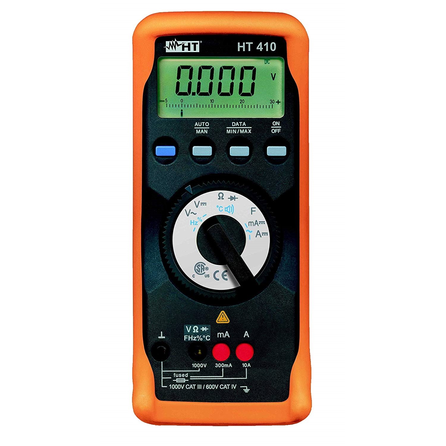 Multimetru digital CAT IV cu măsurare de capacități, frecvențe, temperaturi (sonde Pt) - HT410