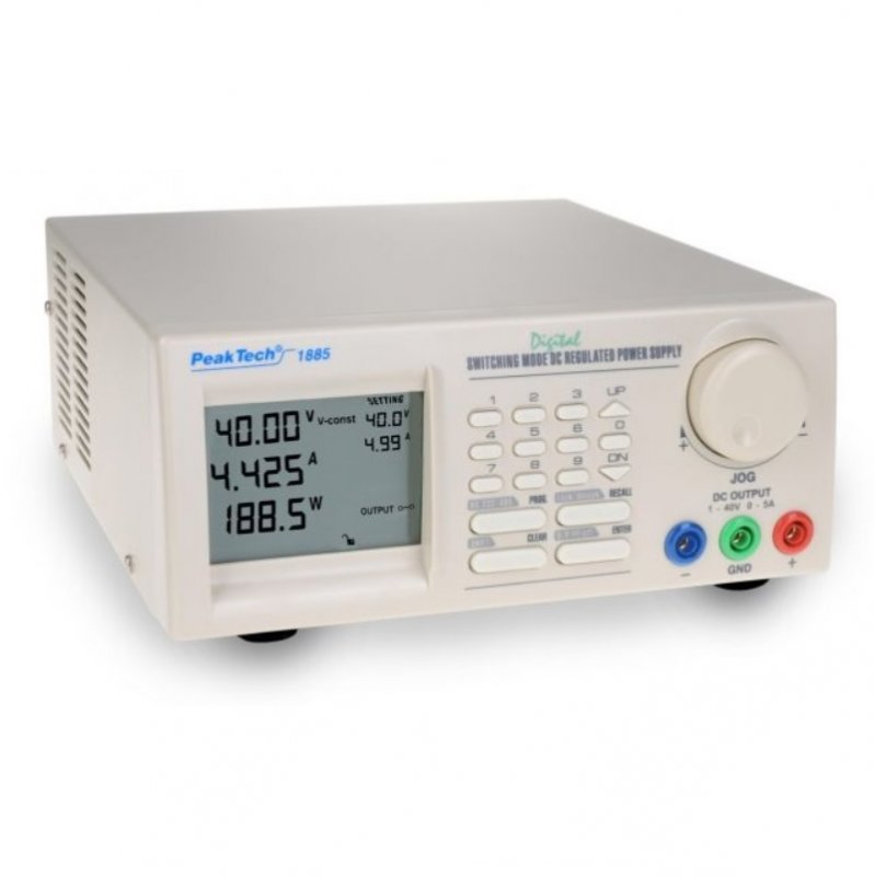 Surse în comutație (până la 40V, 10A, 200W) cu interfețe RS232 și RS485 - Peaktech P1885_& P1890