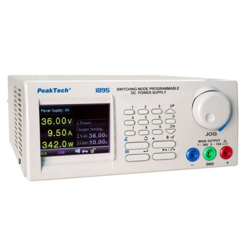 Sursa în comutație (36V, 10A, 360W) cu interfețe USB, RS485, LAN - Peaktech P1895