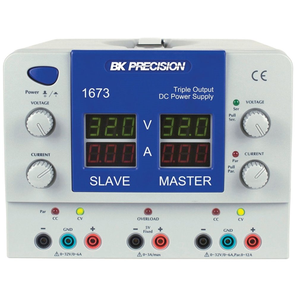 Surse cu 3 ieșiri (2 reglabile și 1 fixă) - BK Precision 1672 & 1673
